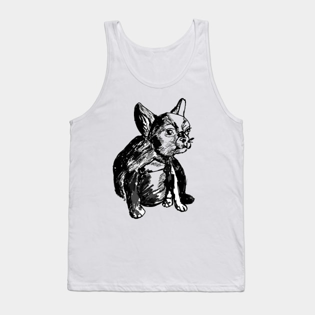 French Bulldog Cute Drawing Tank Top by Manitarka